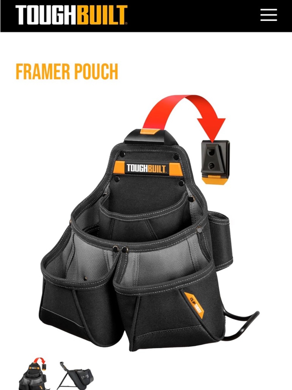 New toughbuilt clip tech framer pouch
